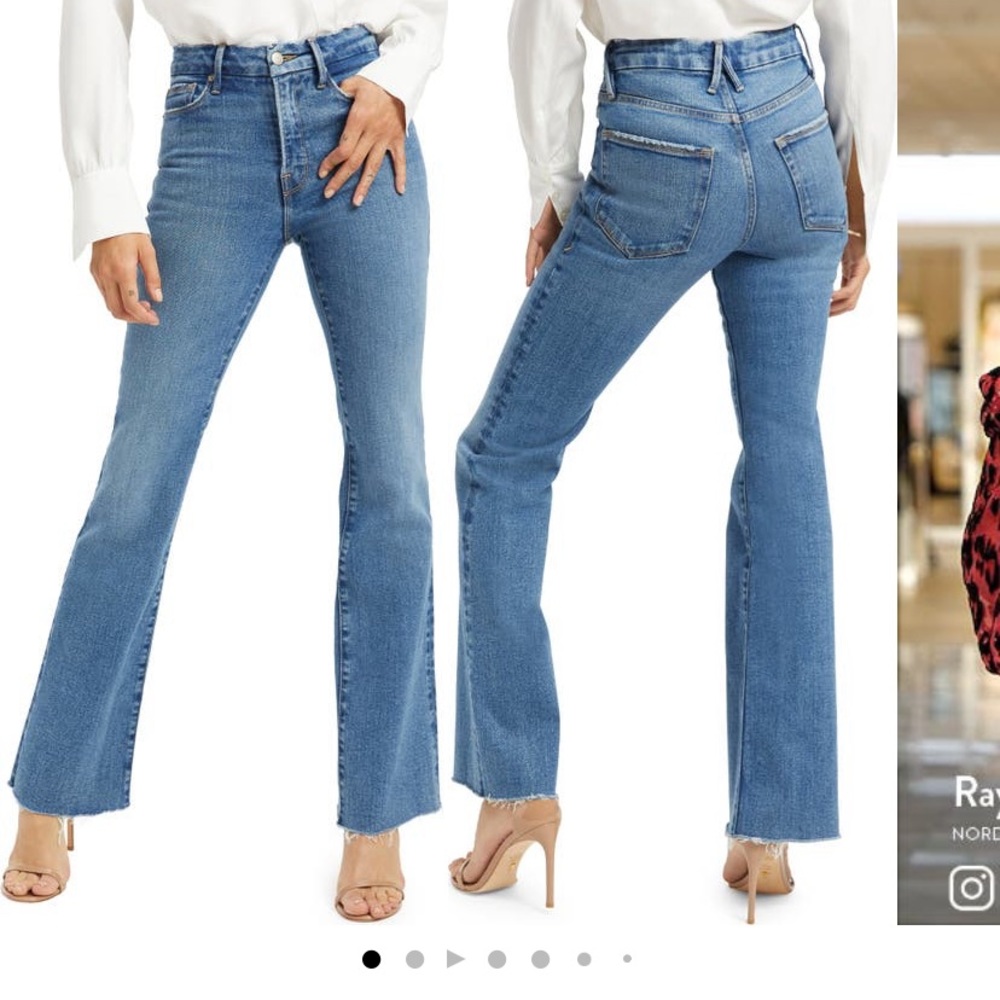 Good American good classic raw gem boot jeans